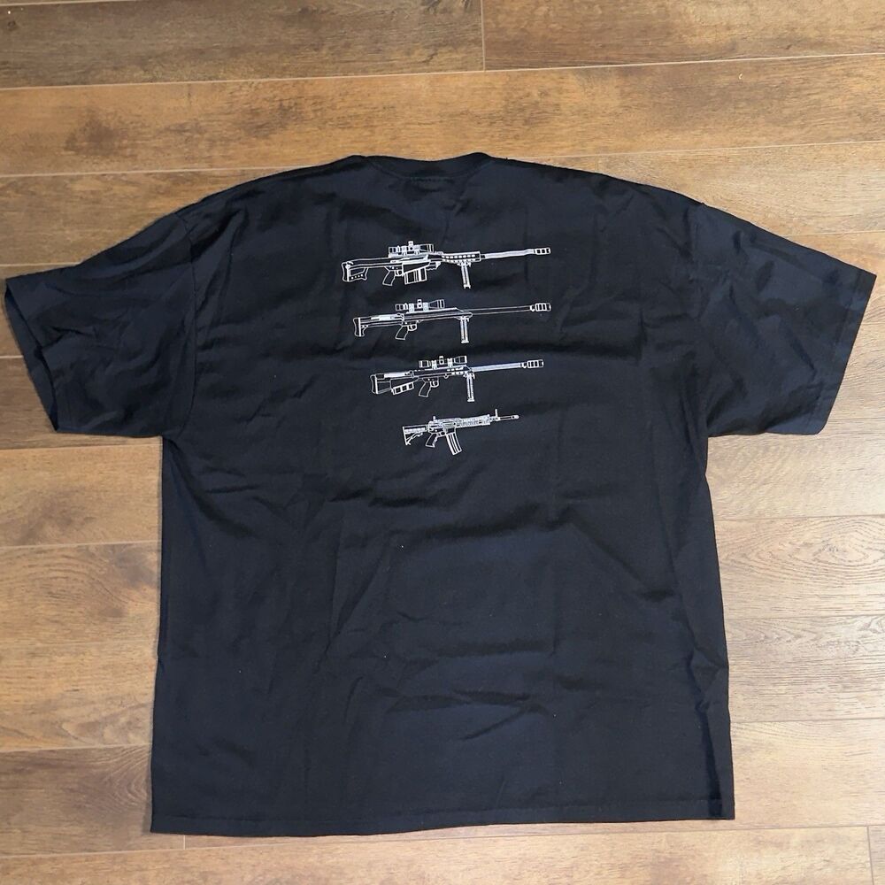 Y2k Barrett Firearms Rifle Men's Black T-Shirt Size 2XL